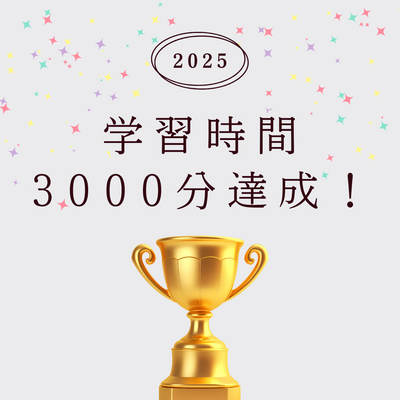 祝！学習時間3000分突破！🎉