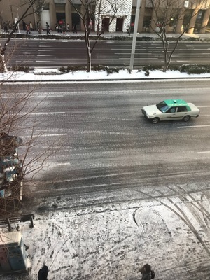 【名古屋】道がツルッツル...( ﾟДﾟ)