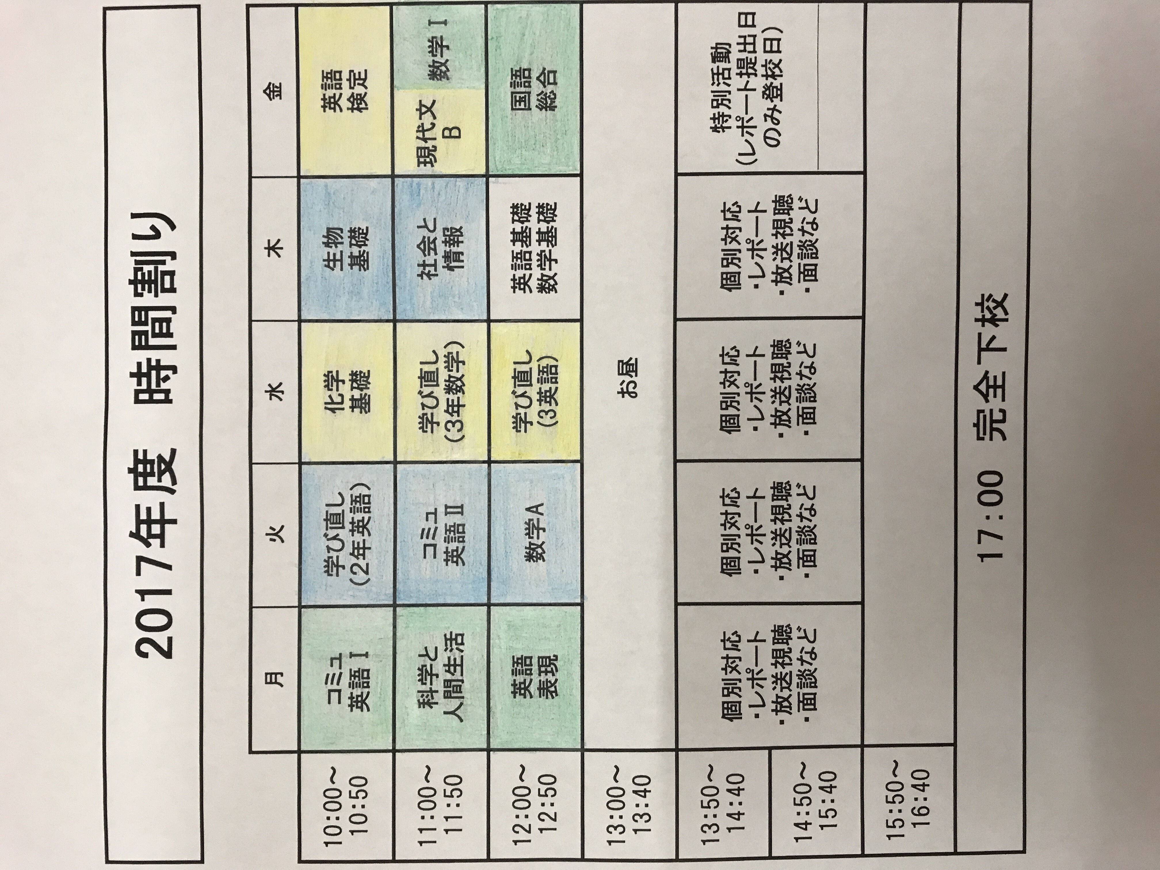 札幌大通 時間割 彡 札幌大通校 通信制高校のヒューマンキャンパス高校